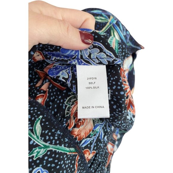 Hunter Bell Women's Joplin Dress Floral Silk Size Small Ruffle High Neck - Picture 8 of 11